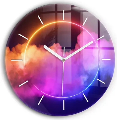 Produktbild von Wallfluent Wanduhr – Stilles Quarzuhrwerk - Uhr Dekoration Wohnzimmer Schlafzimmer Küche - Zifferblatt mit Striche - weiße Zeiger - 30 cm - 3D-Rauch abstrakt