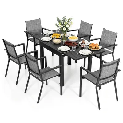 Produktbild von Avestar 7-teilige Aluminium-Terrassen-Essgruppe
