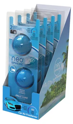 Zdjęcie produktu dla Neo-Sphere - Odświeżacz powietrza do samochodu – zestaw 4 sztuk – zapach Ocean