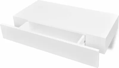 Image de vidaXL Étagère murale avec tiroir MDF blanc