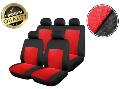Zdjęcie produktu dla Komplet pokrowców na siedzenia do Dacii Logan I (2004–2012) i Dacii Logan II (od 2012 r.), czerwono-czarne