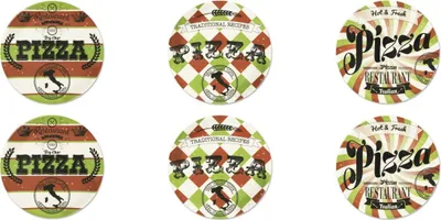 Zdjęcie produktu dla Excelsa zestaw 6 porcelanowych talerzy do pizzy Little Italy 31,5 cm Kolorowy