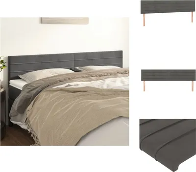 Immagine prodotto di vidaXL Testiere 2 pz. Velluto grigio scuro 90x5x78/88 cm - Testate e piedi