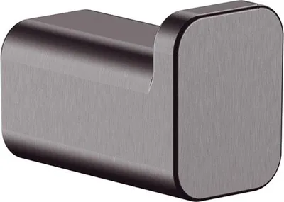 Produktbild von Unyqoos® Handtuchhaken - Einzelhaken aus robustem Metall mit verdeckter Befestigung, gebürstetes Schwarz-Chrom, platzsparend für Badezimmer