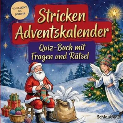 Produktbild von Stricken-Adventskalender: Quiz-Buch mit Fragen und Rätsel