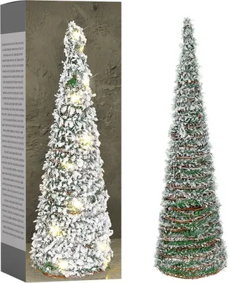 Obrázok produktu pre Ratanový vianočný stromček s 30 svetielkami 60 cm