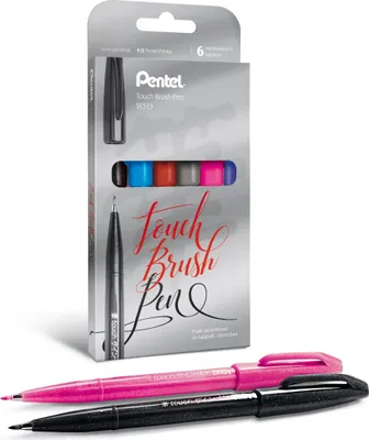 Obrázek produktu pro Štětec na kaligrafii Pentel SES15, 6 barev