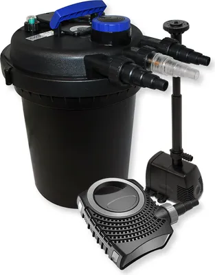 Image de Wiltec Kit complet: CPF-180 Filtre de bassin à pression jusqu’à 6000 L avec 11 Watt UV-C lampe uv, NEO8000 SuperEco pompe de filtration 8000l/h 70W, HJ-943 ECO Pompe pour fontaine 800l/h 16W
