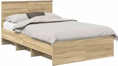 Image de Cadre de lit Chêne Sonoma 120 x 123 cm Bois d'ingénierie