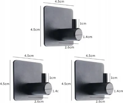 Immagine prodotto di SET DI GANCIO PER BAGNO METALLO NERO 3 pezzi.
