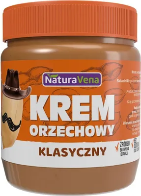 Obrázok produktu pre KLASICKÝ ARAŠIDOVÝ KRÉM 100% BEZ PRIDANEJ SOLI A CUKRU 340 g - NATURAVENA