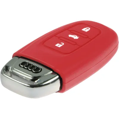 Produktbild von PhoneNatic Silikon Schlüssel Hülle kompatibel mit der Audi A4L 3-Tasten Fernbedienung in rot Funkschlüssel 3-Key