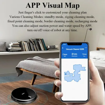Image de Aspirateur robot - Robot aspirateur - Aspirateur intelligent - Aspirateur automatique - Puissance d'aspiration de 6000 Pa