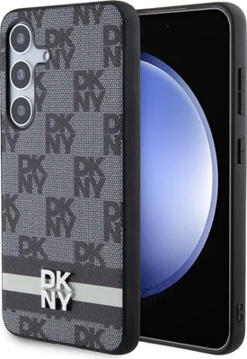 Produktbild von DKNY, Elegante Hülle für Galaxy S24 Checkered Pattern and Stripe, Schwarz