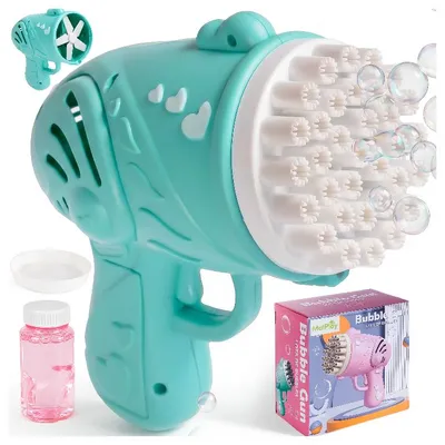 Produktbild von Seifenblasenpistole Bubble Gun Seifenblasenmaschine Kinder 32 Öffnungen Grüne Flüssigkeit automatisch
