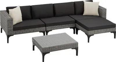 Produktbild von tectake® Rattan Lounge Konstanza mit Aluminiumgestell hochwertiges Geflecht