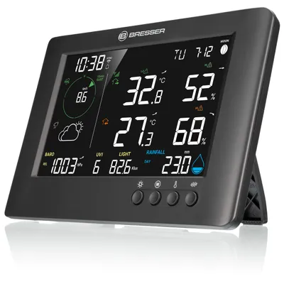 A digital weather station displaying various weather data.