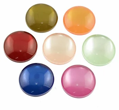 Produktbild von Vintageparts Cabochons Resin Farbmix 12 mm, 14 Stück
