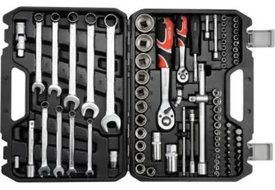 YATO Werkzeugkoffersatz 82-teilig 1/2" und 1/4" AS-DRIVE Steckschlüssel