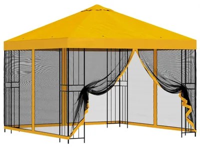 Image de Abri de jardin avec parois 3 x 3 m Jaune Polyester et Acier