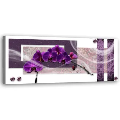 Produktbild von Leinwandbild Lila Orchidee 90x30 Feeby Violett bild für die wand bereit zum aufhängen