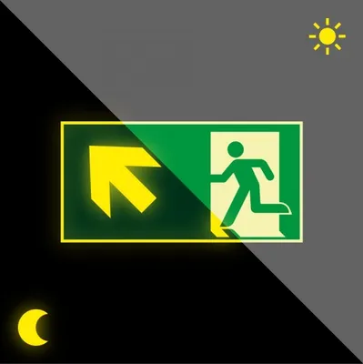 Produktbild von Schild | PERMALIGHT power langnachleuchtend Rettungszeichen Rettungsweg links...