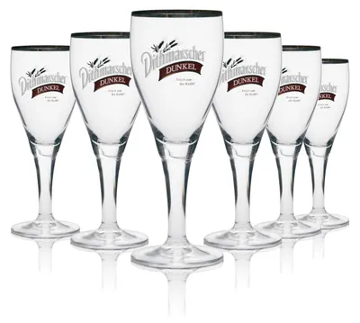 Produktbild von 6x Dithmarscher Bier Glas 0,3l Dunkel Pokal Goldrand Ritzenhoff