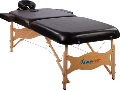 Produktbild von MOVIT Deluxe Massageliege Massagetisch inkl. Tasche, Vollholzgestell, Schwarz
