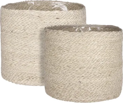Image de Mica Decorations Atlantic Panier à plantes - Lot de 2 - H26 x Ø30 cm - Crème