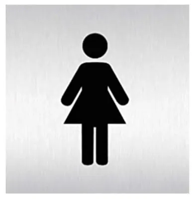 Produktbild von Erkennungszeichen "WC-Frauen", 60 x 60 mm, selbstklebend, Edelstahl
