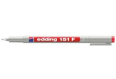 Produktbild von Edding 4-151002, Rot, Extrafein, Grau, Rund, Tinte auf Wasserbasis, 0,6 mm