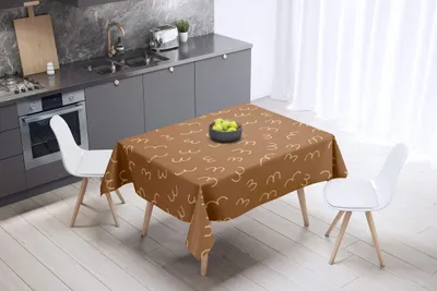 Tischdecke, 100% Polyester, wasserabweisend, 140x140 cm, braun