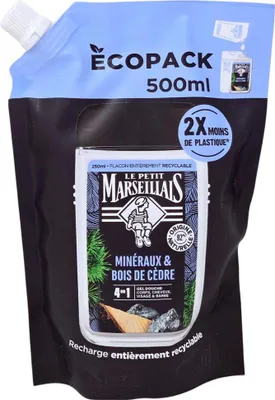 Produktbild von Le Petit Marseillais Duschgel Zedernholz & Mineralien 500 ml Nachfüllbeutel