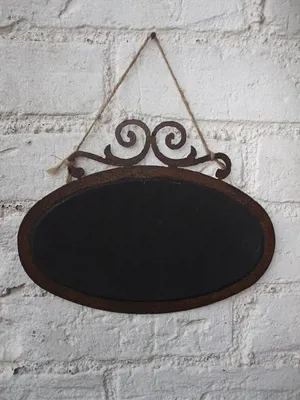 Produktbild von Dekorative Tafel, Wandtafel, Kreidetafel, Schreibtafel, Metall, oval