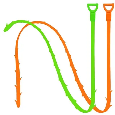 Immagine prodotto di Pulitore per scarichi a spirale, 2 pezzi, lunghezze 64 e 50,5 cm, in plastica PP