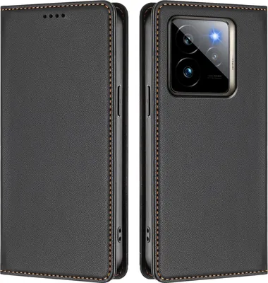 Produktbild von Handyhülle für Realme GT 7 Pro, Kunstleder Klapphülle Stoßfeste Magnetische Hülle mit Ständer Schwarz