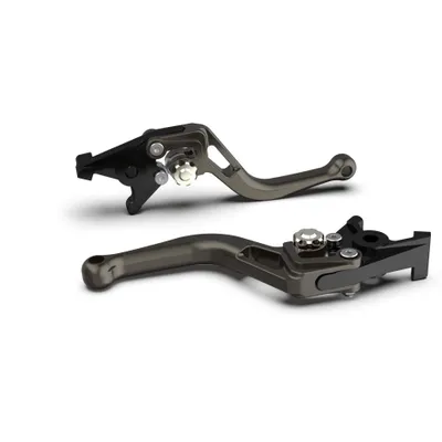 Produktbild von Kupplungshebel LSL BOW L13 mit ABE kurz für Aprilia RSV Tuono R Mille ETV Capo Nord, Ducati Monster S2R S4 S S4R Dark i.e. 600 - 1200 ccm Bj. 1993 - 2016, Farbe Hebel:anthrazit, Farbe Versteller:silber