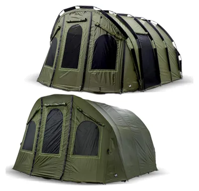 Produktbild von Bigfoot Bivvy Angelzelt für 4-6 Personen - wasserdichtes XXL-Karpfenzelt mit Innenkabine, Überwurf (Winterskin), herausnehmbarer Bodenplane & 10.000 mm Wassersäule