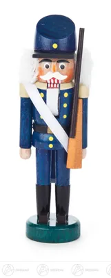 Produktbild von Infanterist blau (13cm) Nussknacker von Dregeno Seiffen