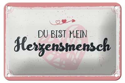 Produktbild von Blechschild Spruch 18x12cm Du bist mein Herzensmensch Dekoration