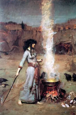Obrázok produktu pre John William Waterhouse Art Print Obraz - Magický kruh, 1886 (120 x 80 cm)