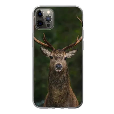 Produktbild von MuchoWow® Handyhülle Schutzhülle Hülle für iPhone 13 Pro Max Hirsch - Geweih - Natur Silikon Softcase Handy Hülle - Mobiltelefon