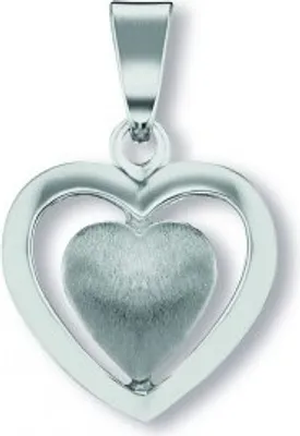 Produktbild von Anhänger Herz 925/- Silber rhodiniert strichmatt / poliert
