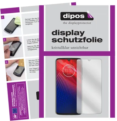Produktbild von 2x Schutzfolie für Motorola Moto Z4 klar Displayschutzfolie Folie Display Schutz dipos