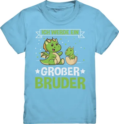 Produktbild von Ich werde ein Großer Bruder Dinos Shirt – Sky Blue / 134/146 (9-11)