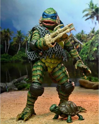 Produktbild von NECA Universal Monsters x Teenage Mutant Ninja Turtles Scale Actionfigur Leonardo as the Creature 18 cm