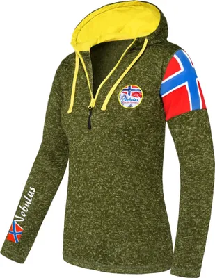Produktbild von Nebulus Fleecepullover COSTRA Damen, warmer Fleecepullover, Pulli aus Fleece mit Half Zip Reißverschluss, P4686 - Damen, grün meliert, XL/42