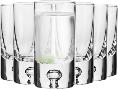 Produktbild von KROSNO Lagrima Wodkagläser mit dickem Boden, 6er-Set, 30 ml