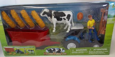 Produktbild von Bauernset mit Bauernkuhblautraktor und Mischer, NEW05015, Maßstab1/35, NEWRAY
