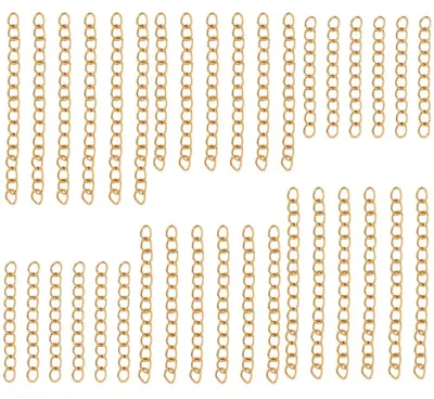 Kettenverlängerungen 120 Stück, 18K vergoldet, 304 Edelstahl, 3 Größen